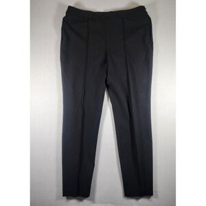Talbots High-Waist Skinny Ankle Pants Womens 12 Black Side Zip JO3069‎